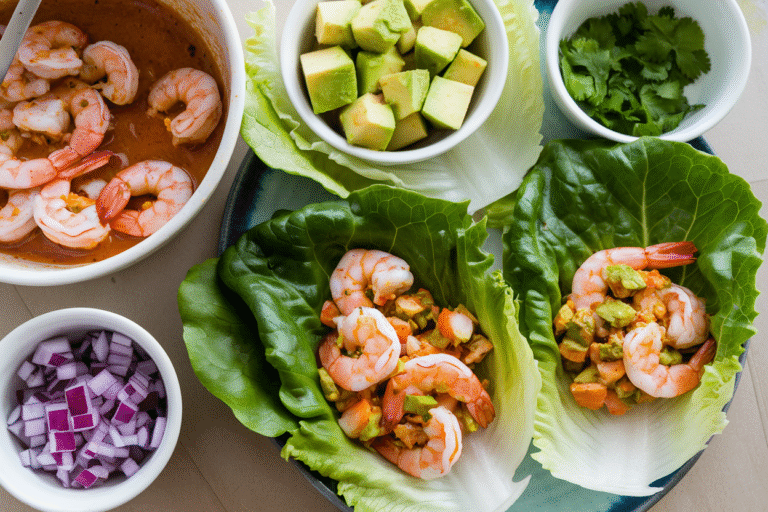 Spicy Shrimp and Avocado Salad Lettuce Wraps That’ll Make Your Lunch Do Backflips