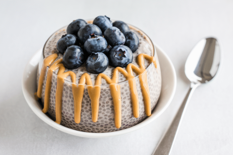 High-Protein Blueberry & Peanut Butter Chia Pudding That Eats Like Dessert and Lifts Like a Gym Bro
