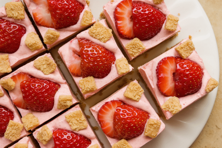 No-Bake Strawberry Dream Bars That Break the Internet: Creamy, Crunchy, Gone in 10 Minutes