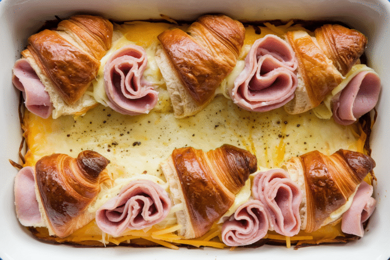 Ham-And-Cheese Croissant Casserole That Breaks Brunch: Buttery Layers, Melty Cheddar, Zero Leftovers