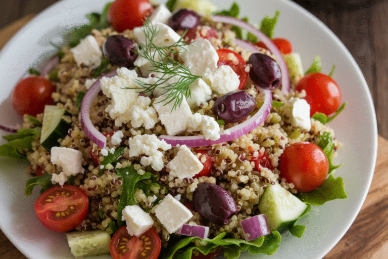 Greek-Inspired Quinoa Salad with Feta and Lemon Dressing: The 15-Minute Power Bowl You’ll Actually Crave