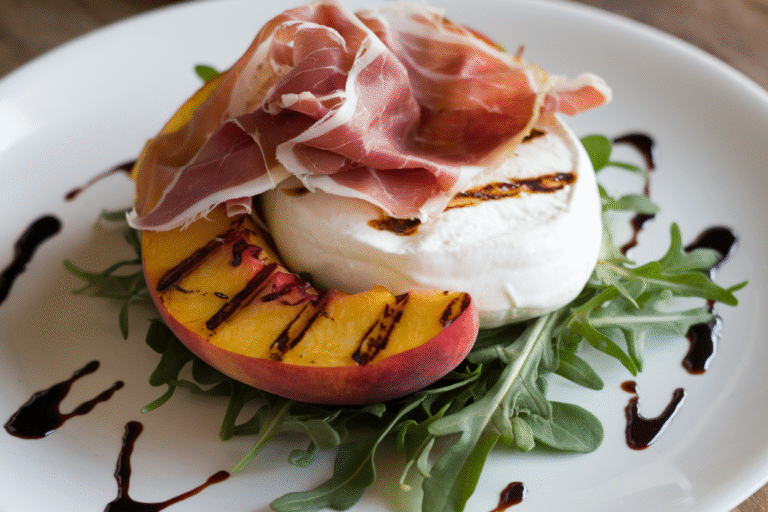 Why Everyone’s Obsessed with This Grilled Peach & Burrata Salad with Prosciutto (And You Should Be Too!)