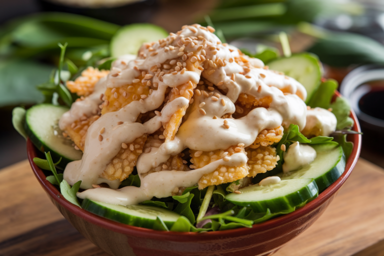 Easy Sushi Salad Bowl Recipe with Creamy Sesame Dressing