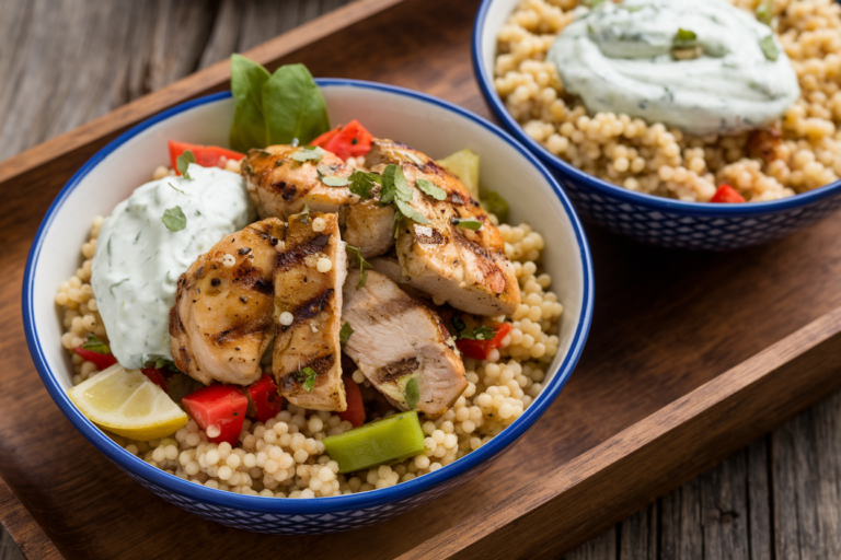 Unlock the Flavor Bomb: Greek Chicken & Couscous Bowls with Tzatziki That’ll Rock Your Taste Buds