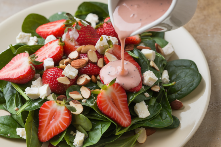 Unlock Sweet & Crunchy Magic: The Ultimate Strawberry Spinach Salad with Poppy Seed Dressing