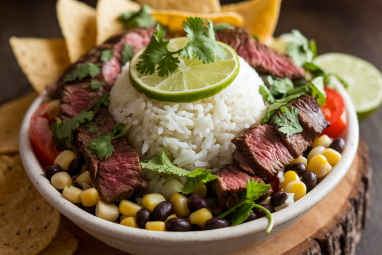 The Ultimate Chipotle Steak Burrito Bowl (with Cilantro Lime Rice)