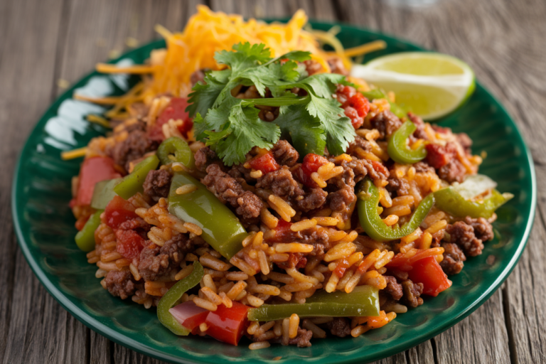 The Ultimate Spanish Rice with Ground Beef & Peppers You’ll Devour Tonight