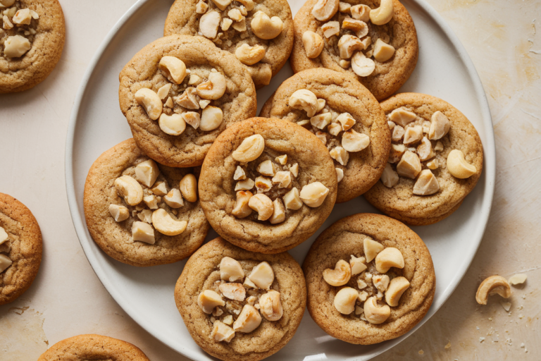 Easy Caramelized White Chocolate and Salted Cashew Cookies
