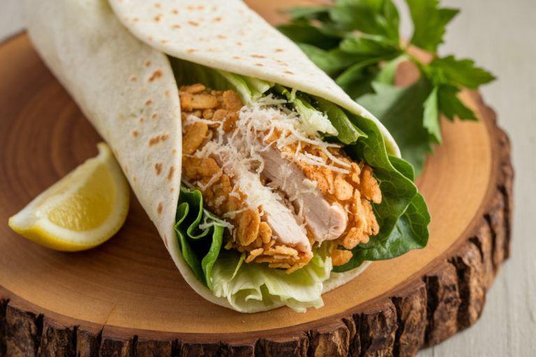 Crunch Your Way to Lunch Nirvana with the Ultimate Cornflake Chicken Caesar Wrap