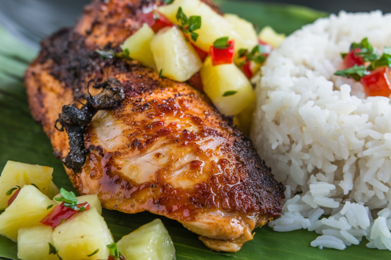 Unlock Tropical Flavor Bombs: Jerk Chicken with Pineapple Salsa & Coconut Rice That Will Blow Your Mind