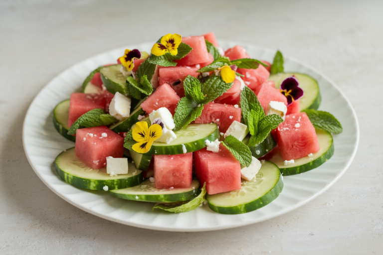 Easy Watermelon Cucumber Salad (Ready in 5 Mins)