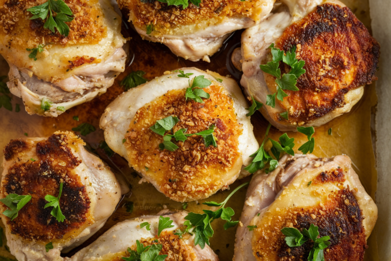How to Make Crispy Parmesan Crusted Chicken Thighs