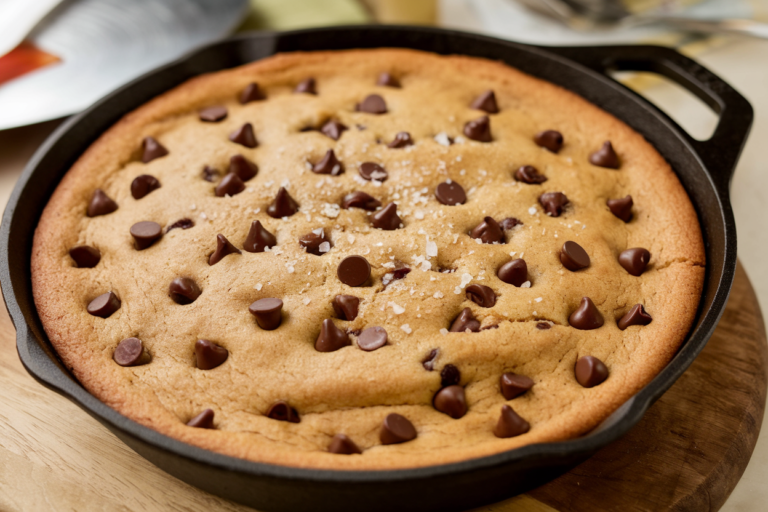 Gooey Skillet Chocolate Chip Cookie for Two (One Pan)
