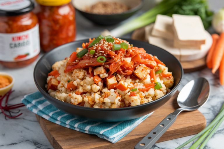 The BEST Spicy Kimchi Fried Cauliflower Rice (So Crispy!)