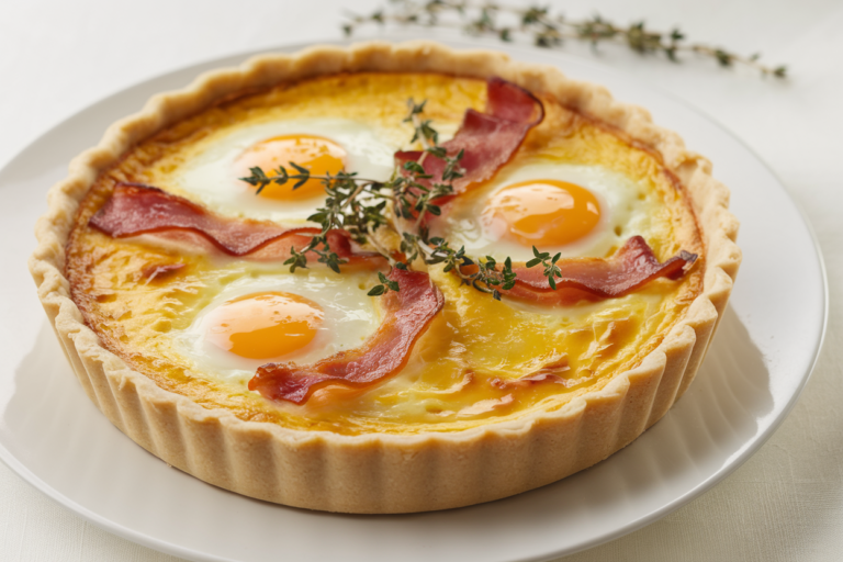 Easy Quiche Lorraine Recipe (Authentic French Bacon & Cheese Pie)