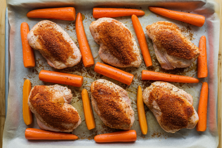 Easy Sheet Pan Paprika Chicken and Carrots
