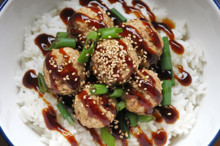 Gochujang Glazed Korean Meatball Bowls (Weeknight Easy)