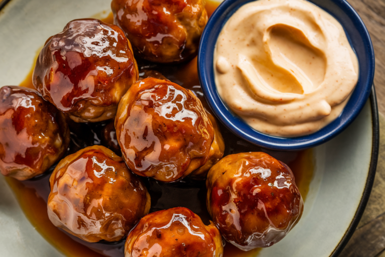 Quick Korean BBQ Meatballs with Sticky Glaze