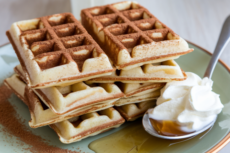 Cinnamon Roll Waffles (Easy Waffle Iron Hack)