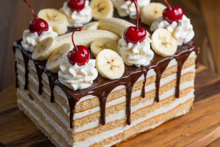 Old-Fashioned Banana Split Icebox Cake (Easy Summer Dessert)
