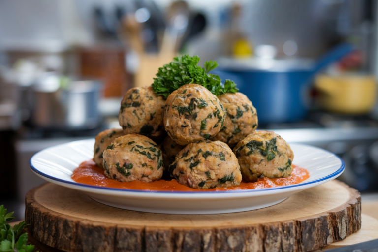 Easy Spinach & Feta Turkey Meatballs