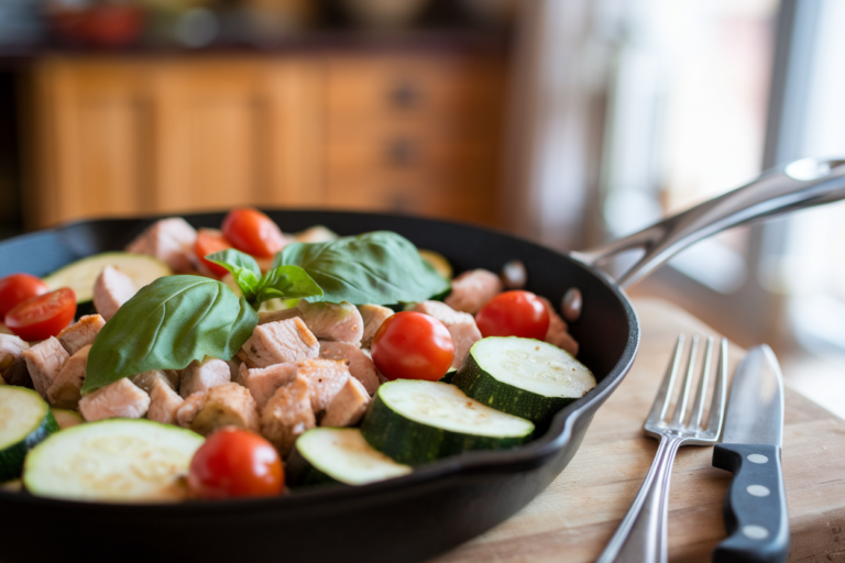 Unlock the Secret to Guilt-Free Feasting with This Low-Calorie Chicken Zucchini Skillet!