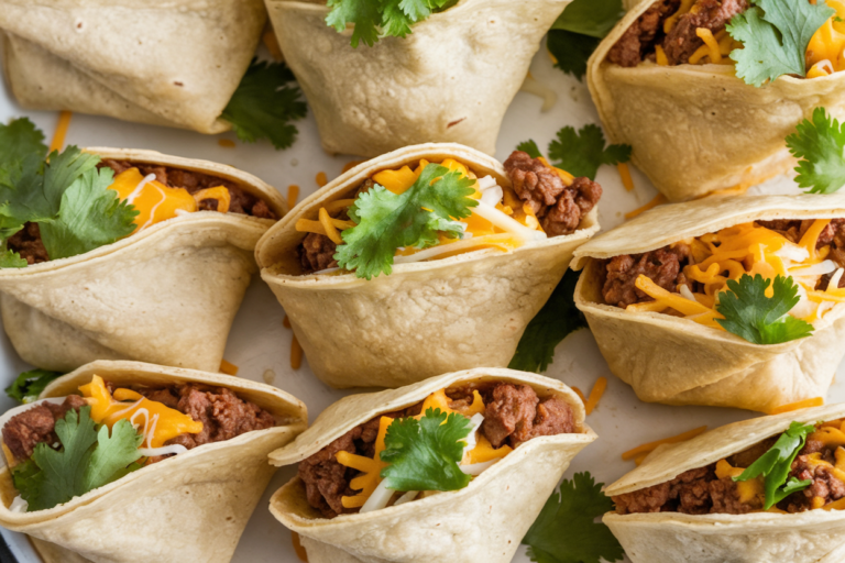 Easy Taco Pockets with Ground Beef and Cheese