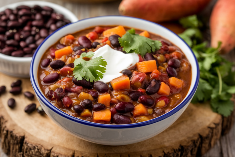 Easy Sweet Potato and Black Bean Chili