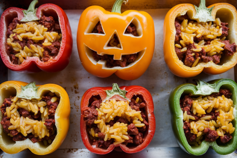 Easy Halloween Stuffed Peppers for Dinner