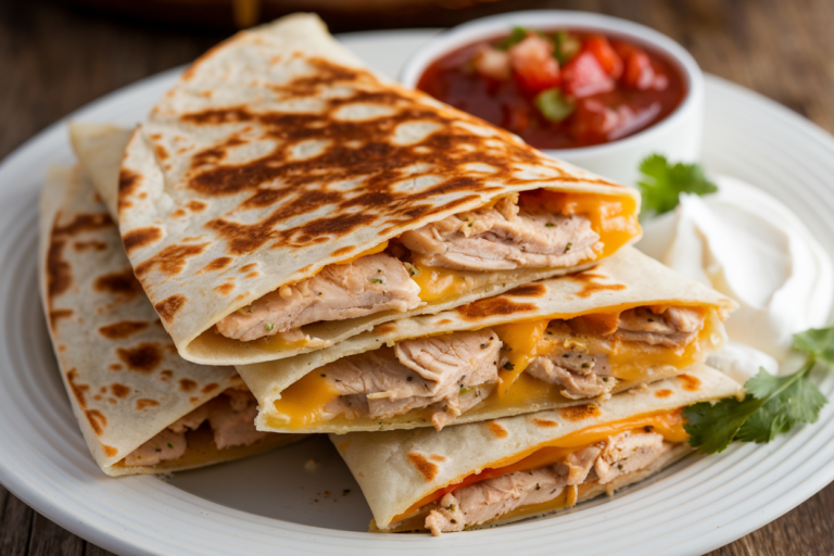Easy Chicken Quesadillas with Cheese and Crispy Tortillas